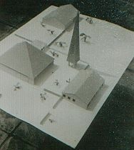 das Modell des Gemeindezentrums Ludwigsfeld 